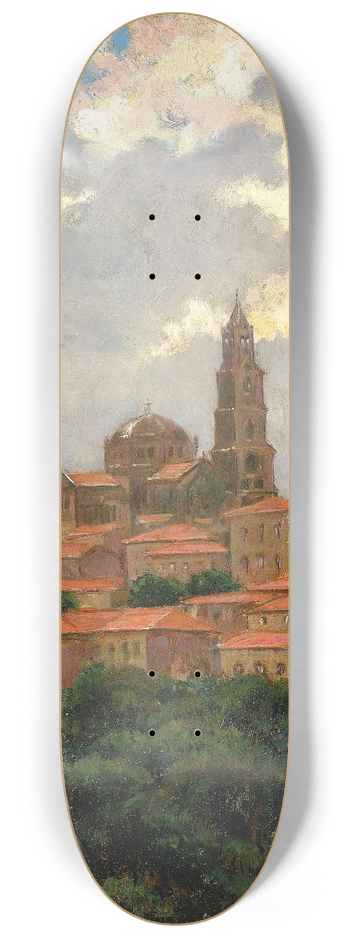 James Carroll Beckwith - Cathedral at le Puy 8.25 inch art skate deck