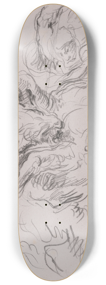 James Ensor - Arab Horseman Attacked by a Lion 8.25 inch art skate deck