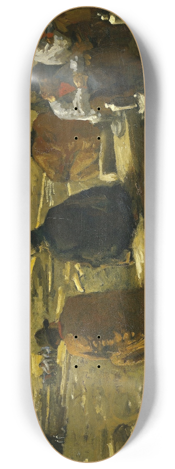 George Hendrik Breitner - Lunchtime at the Building Site on the Van Diemenstraat in Amsterdam 8.25 inch art skate deck