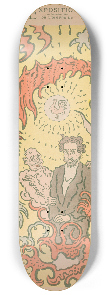 James Ensor - Demons Teasing Me; Poster for the James Ensor Exhibition at the Salon des Cent in Paris 8.25 inch art skate deck