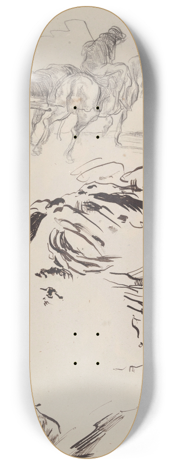 James Ensor - Farmer with Horses Span, Marie Colombier 8.25 inch art skate deck