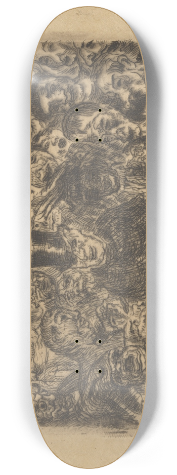 James Ensor - Gentrigeerde maskers 8.25 inch art skate deck