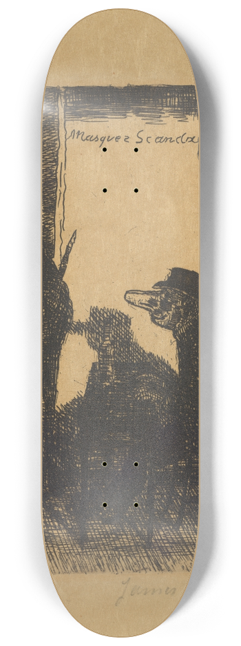 James Ensor - Gergerde maskers 8.25 inch art skate deck