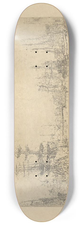 James Ensor - Het grote dok in Oostende 8.25 inch art skate deck