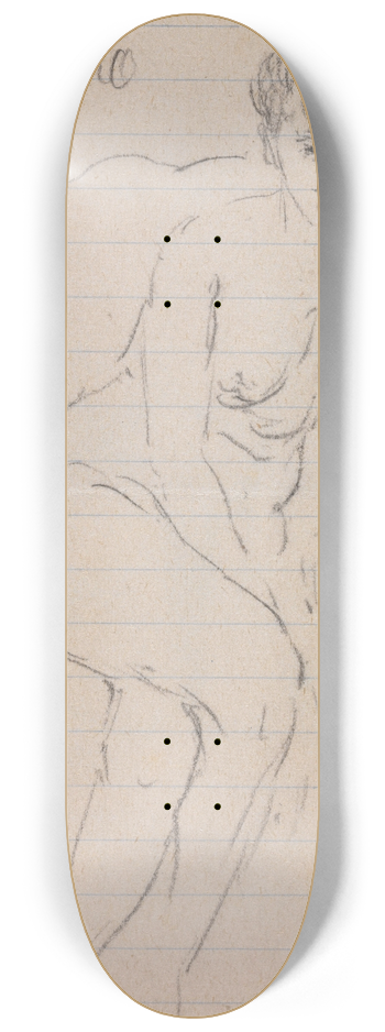 James Ensor - Seated Nude with Legs Crossed 8.25 inch art skate deck