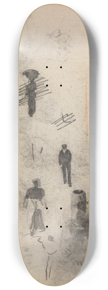 James Ensor - Silhouettes 8.25 inch art skate deck