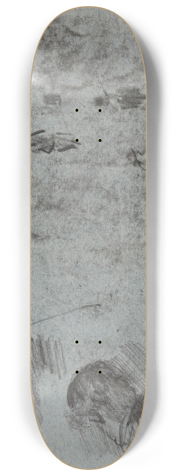 James Ensor - Silhouettes and two Figures Seen from the Back 8.25 inch art skate deck