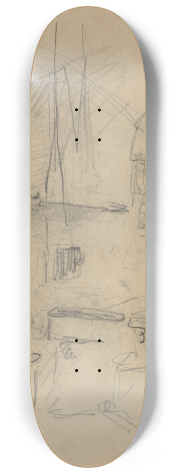 James Ensor - Smidse met twee figuren 8.25 inch art skate deck