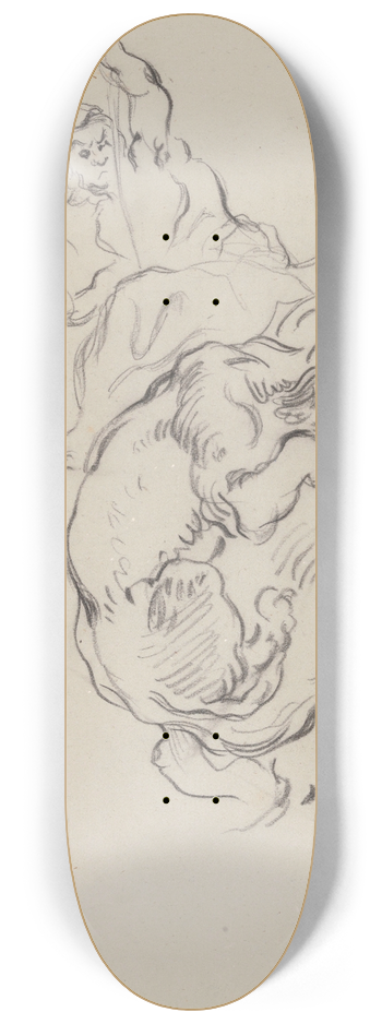 James Ensor - Study of the Lion Hunt 8.25 inch art skate deck
