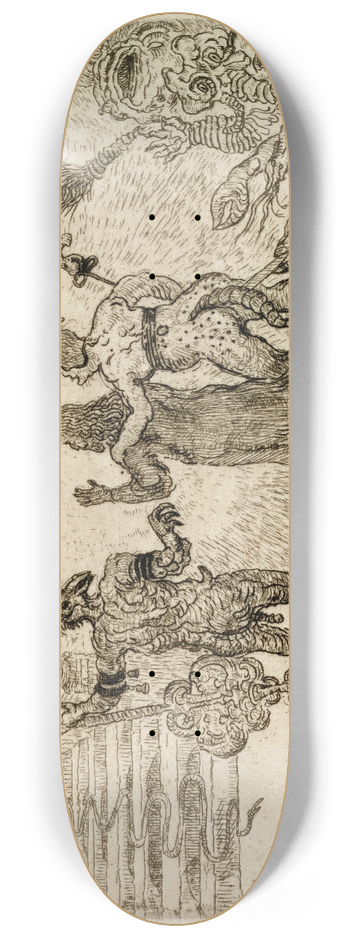 James Ensor - The Devils Dzitts and Hihanox Leading Christ to Hell 8.25 inch art skate deck