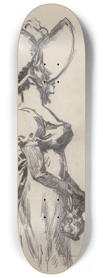 James Ensor - Woman in a Hat 8.25 inch art skate deck