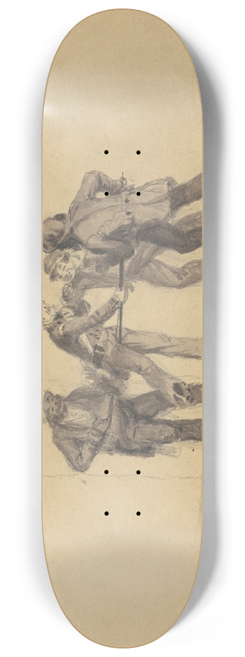 James Goodwyn Clonney - Study for Militia Training (recto) 8.25 inch art skate deck