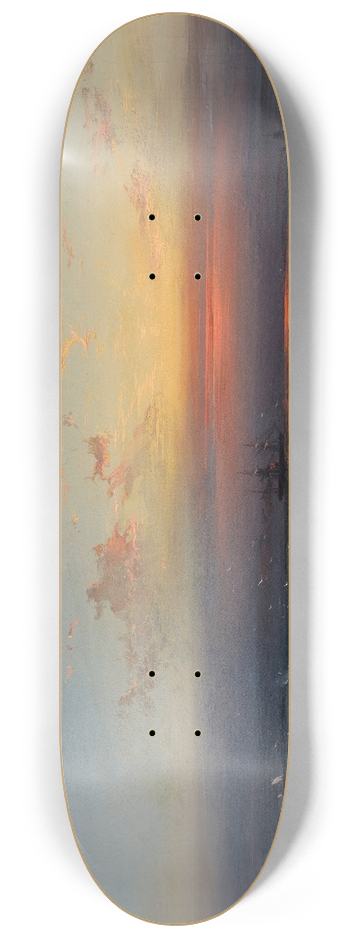 James Hamilton - Evening on the Seashore (Sunset Breakers Philadelphia Harbor) 8.25 inch art skate deck
