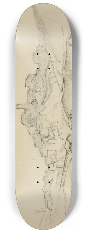 Alexander Kanoldt - Ansicht von Olevano (Olevano I) 8.25 inch art skate deck