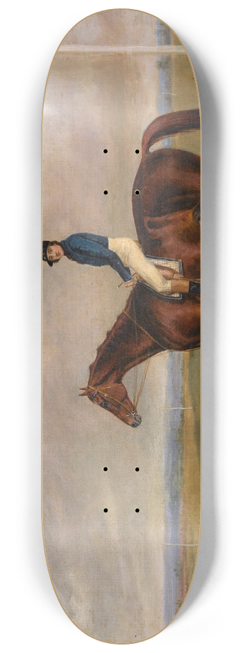 George Henry Laporte - A racehorse with jockey up 8.25 inch art skate deck