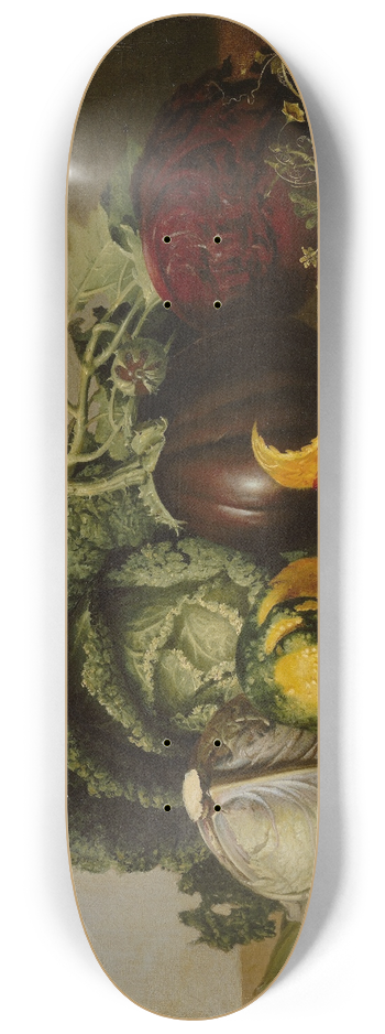 James Peale - Still Life, Balsam Apple and Vegetables 8.25 inch art skate deck