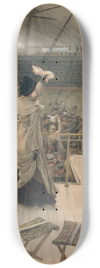 James Tissot - Goodbye, on the Mersey 8.25 inch art skate deck
