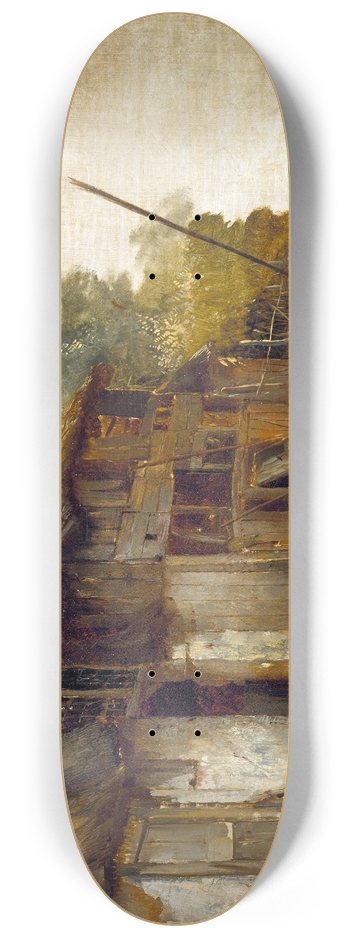 Jan August Hendrik Leys - Farmhouse 8.25 inch art skate deck