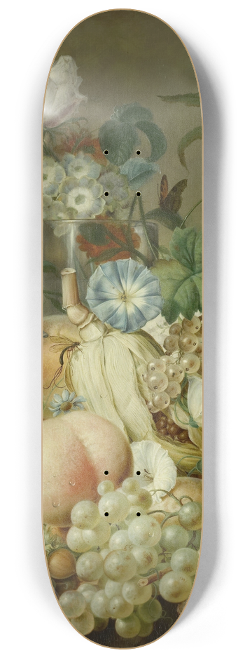 Jan Evert Morel - Still Life with Flowers and Fruit 8.25 inch art skate deck