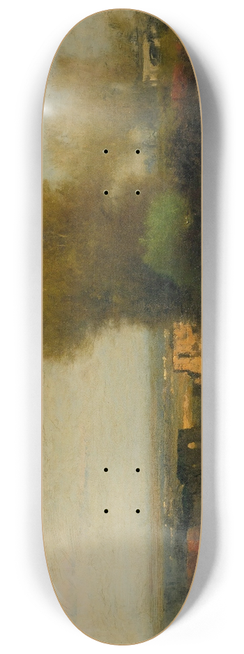 George Inness - By The Old Aqueduct, Campagna, Italy 8.25 inch art skate deck