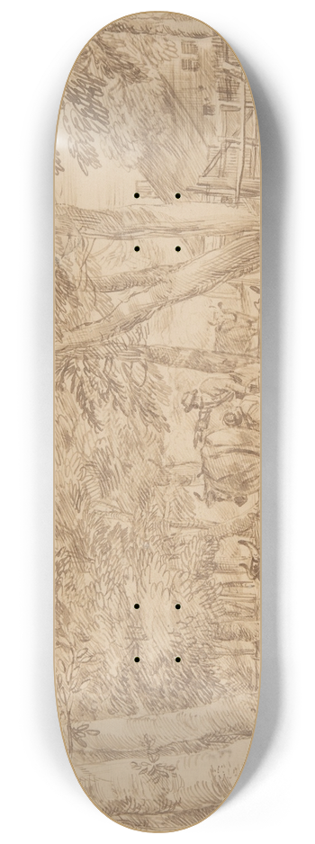 Jan Lievens - Landscape with Milkmaid 8.25 inch art skate deck