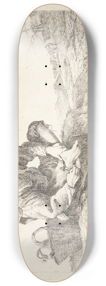 Jan Miel - En bonde, der trkker en torn ud af foden 8.25 inch art skate deck
