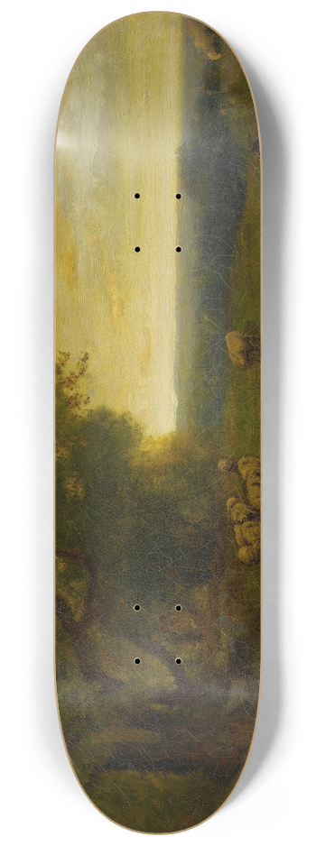 George Inness - Shepherd And Flock At Sunset 8.25 inch art skate deck