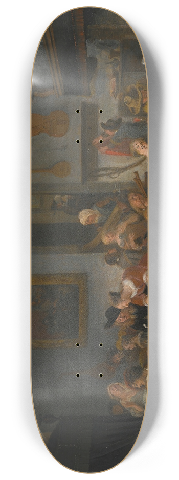 Jan Steen - A Tavern Interior With People Drinking And Music-Making 8.25 inch art skate deck