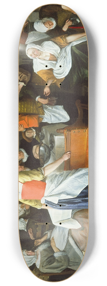 Jan Steen - Celebrating the Birth 8.25 inch art skate deck