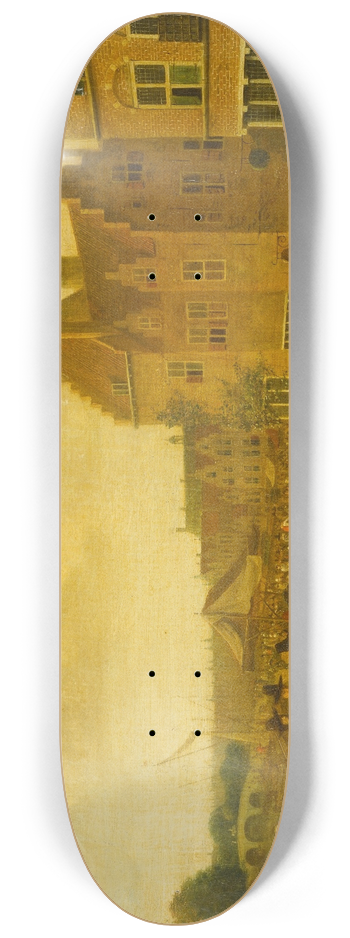 Jan Steen - The Fish Market at Leyden 8.25 inch art skate deck