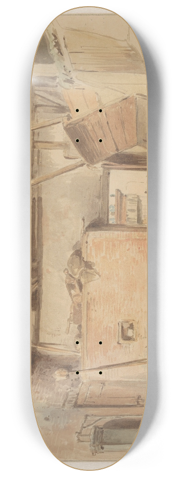 Jan Striening - Interieur van een boerenschuur met doorkijk naar de keuken 8.25 inch art skate deck