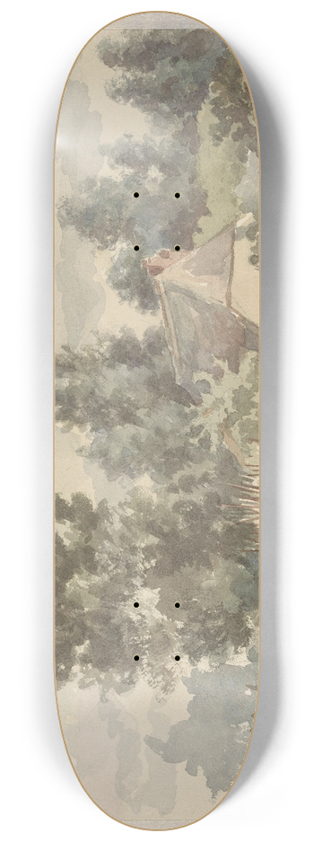 Jan Striening - Landschap met boerderij omgeven door bomen 8.25 inch art skate deck