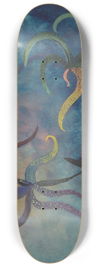 Janus de Winter - Fighting Orchids 8.25 inch art skate deck