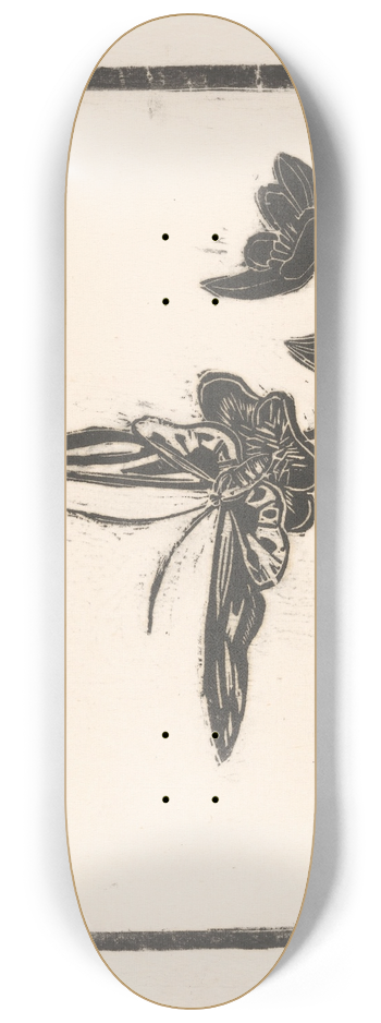 Janus de Winter - Vlinder op een bloem 8.25 inch art skate deck