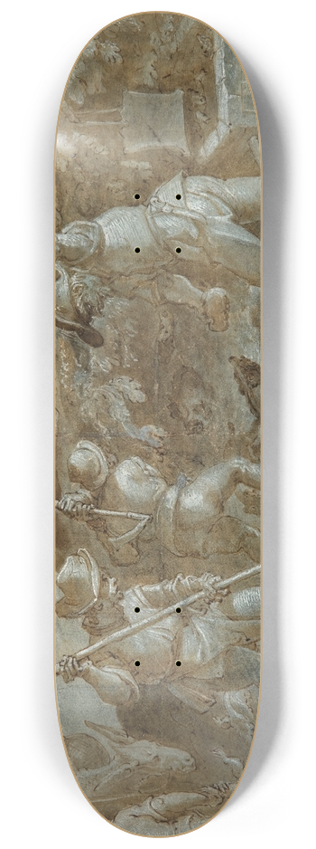 Jan van der Straet - A badger hunt 8.25 inch art skate deck