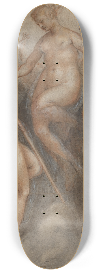 Jan van der Straet - Three Goddesses  Minerva, Juno and Venus 8.25 inch art skate deck