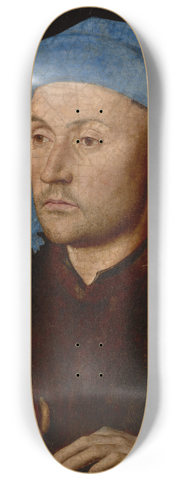 Jan van Eyck - Man in a Blue Cap 8.25 inch art skate deck