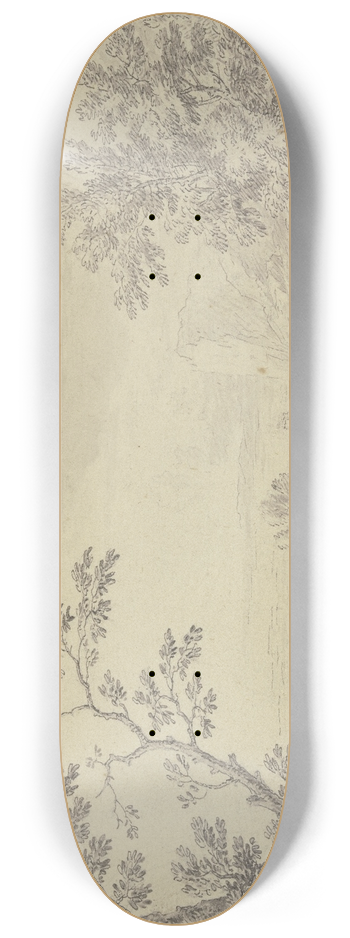 Jan van Huysum - Landschaft mit einer Stadt am Wasser 8.25 inch art skate deck