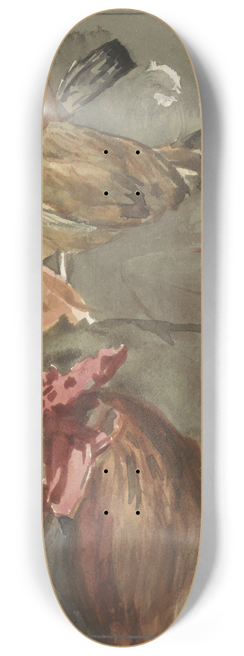 Jan Veth - Haan met kippen 8.25 inch art skate deck