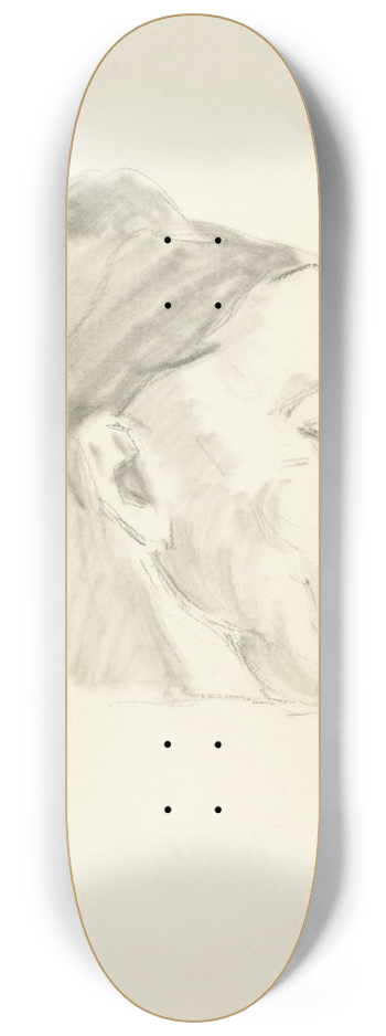 Jan Veth - Kopstudie, in profiel naar rechts met gesloten ogen 8.25 inch art skate deck