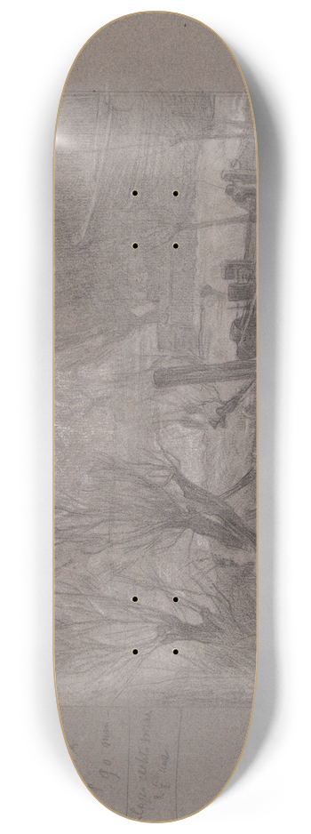 Jan Veth - Schepen in een vaart bij knotwilgen 8.25 inch art skate deck
