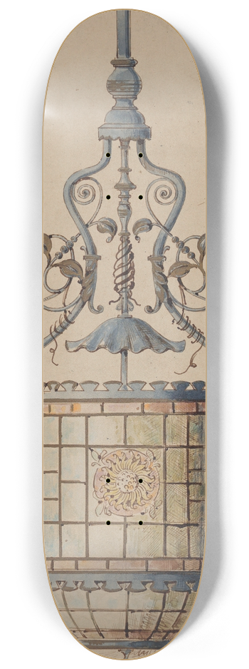 J. B. B. Frost - Wrought Iron Hall Lantern Design 8.25 inch art skate deck