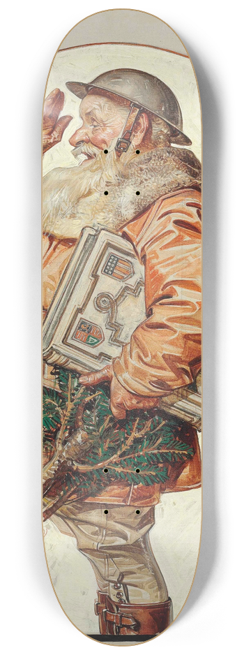 J.C. Leyendecker - World War I Santa 8.25 inch art skate deck