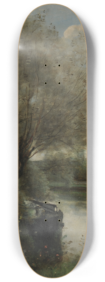 Jean-Baptiste-Camille Corot - La liseuse sur la rive boise 8.25 inch art skate deck