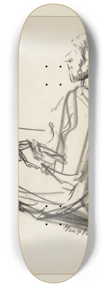 George Luks - SeatedMan 8.25 inch art skate deck