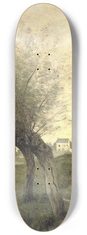 Jean-Baptiste-Camille Corot - Landscape with Pollard Willows 8.25 inch art skate deck
