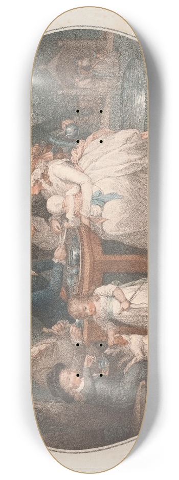 George Morland - A Tea Garden 8.25 inch art skate deck