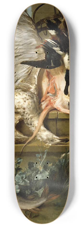 Jean-Baptiste Oudry - Still Life with a Spaniel Chasing Ducks 8.25 inch art skate deck
