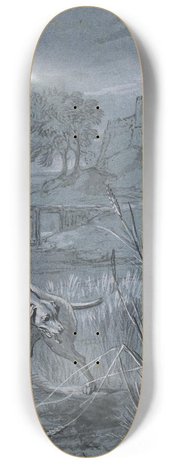Jean-Baptiste Oudry - The Partridge Saves Her Young 8.25 inch art skate deck