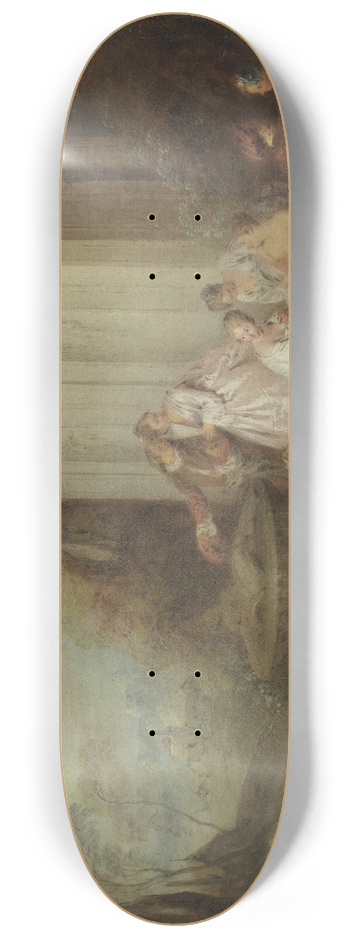Jean-Baptiste Pater - Bathing company in a park 8.25 inch art skate deck